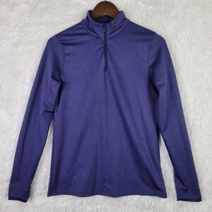 Kjus Sz L Womens Blue 1/4 Zip Mock Neck Pullover Golf Preppy Athleisure Golf